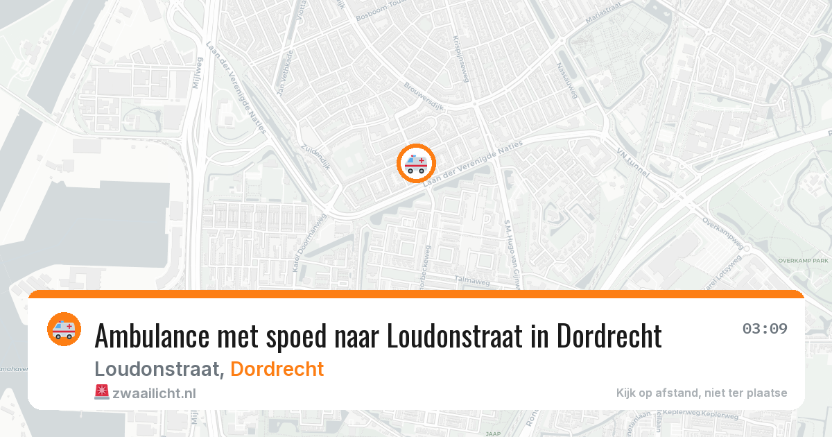 Ambulance met spoed naar Loudonstraat in Dordrecht — 15 aug 2026
