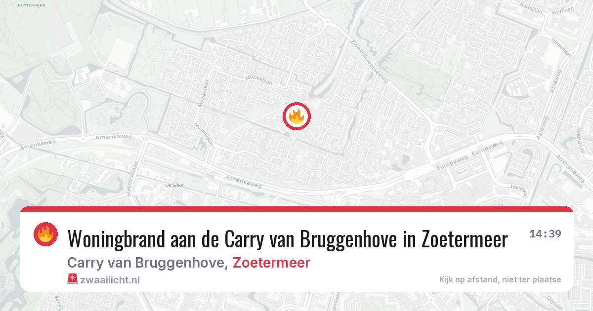 Woningbrand aan de Carry van Bruggenhove in Zoetermeer — 4 aug 2026