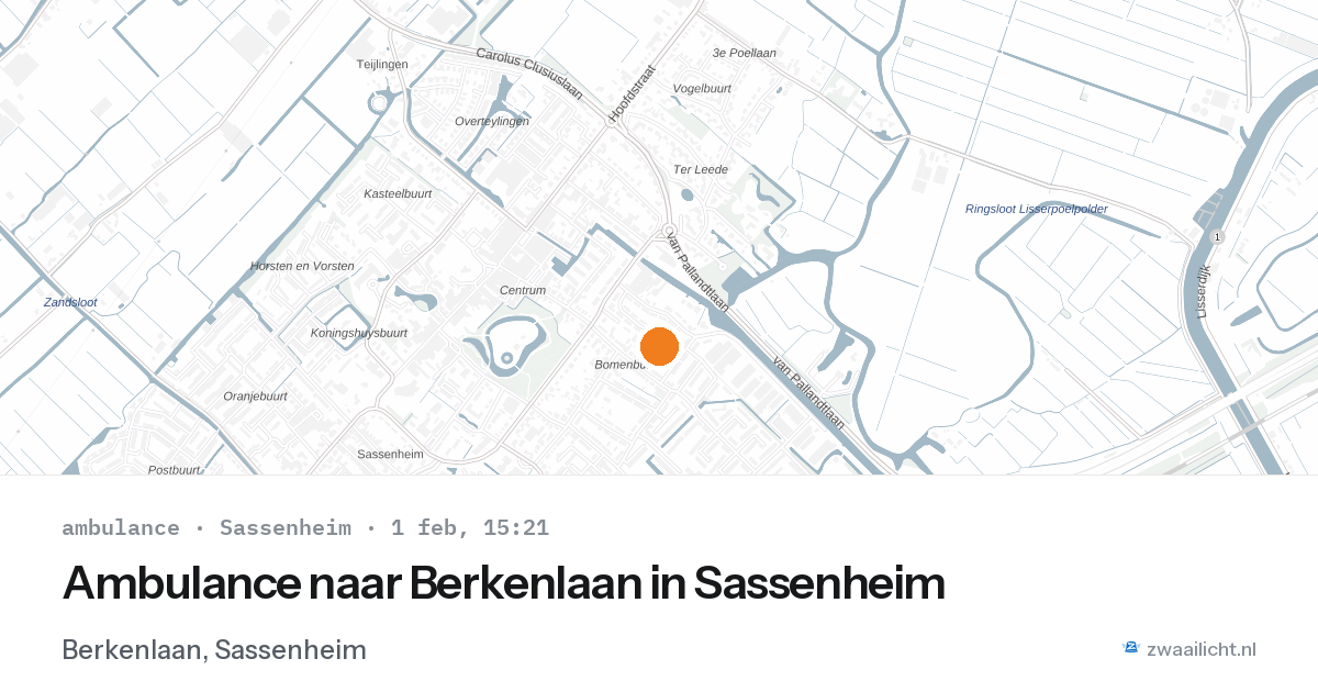 Ambulance naar Berkenlaan in Sassenheim — 1 feb 2026