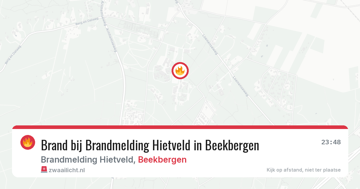 Brand bij Brandmelding Hietveld in Beekbergen — 9 aug 2026