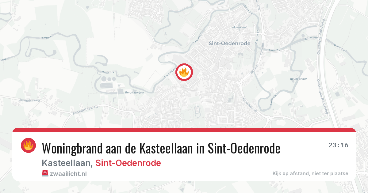 Woningbrand aan de Kasteellaan in Sint-Oedenrode — 29 jun 2026