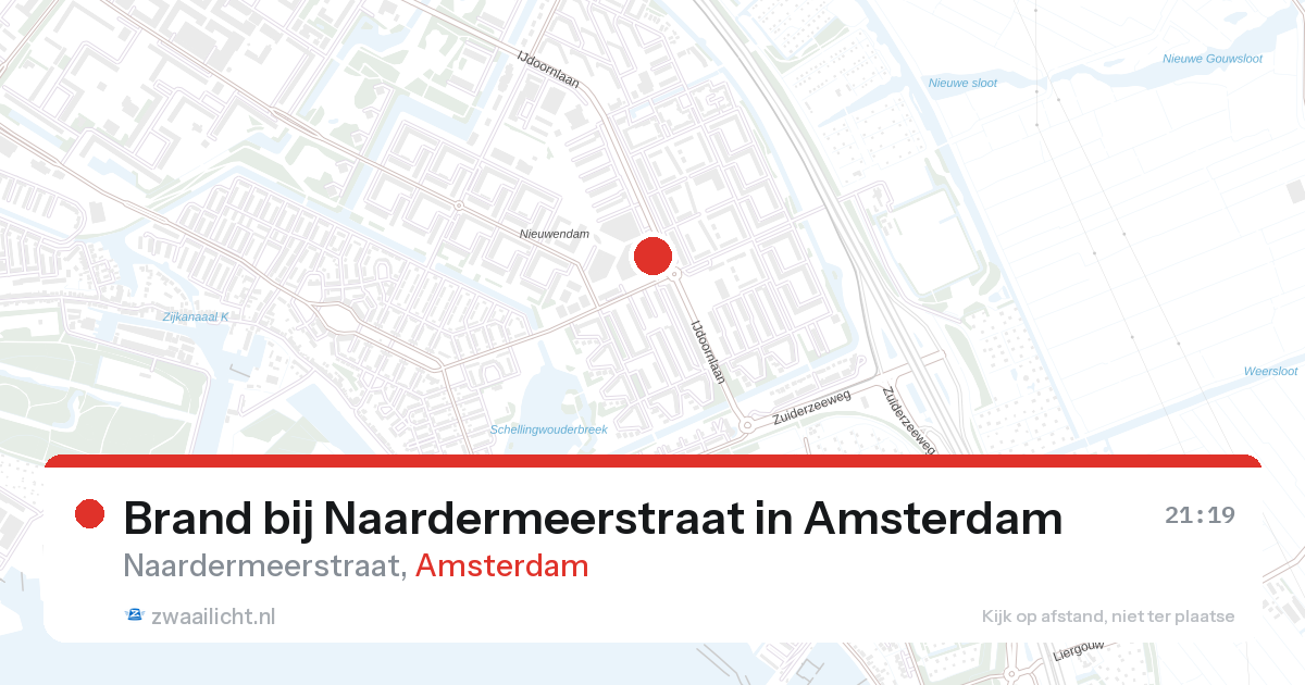 Brand bij Naardermeerstraat in Amsterdam — 27 aug 2026
