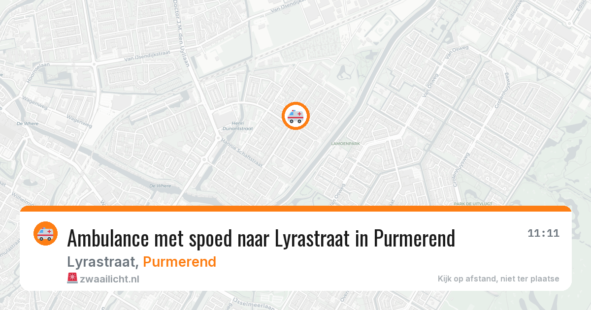 Ambulance met spoed naar Lyrastraat in Purmerend — 19 jul 2026
