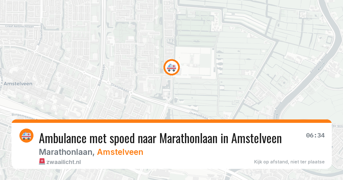 Ambulance met spoed naar Marathonlaan in Amstelveen — 22 jun 2026