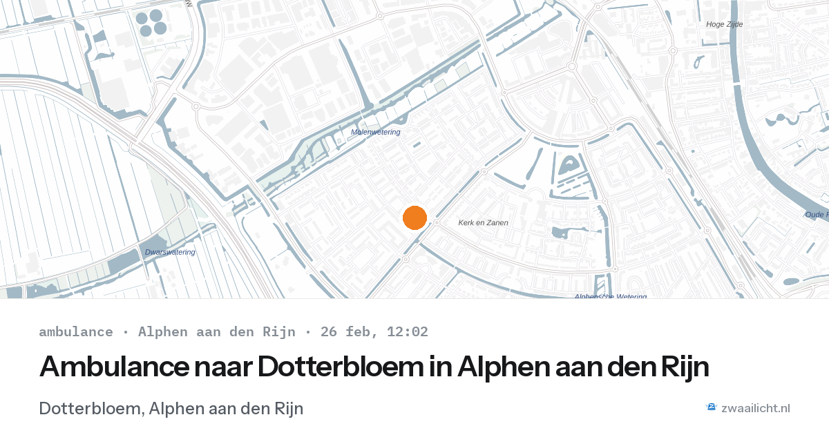 Ambulance naar Dotterbloem in Alphen aan den Rijn — 26 feb 2026