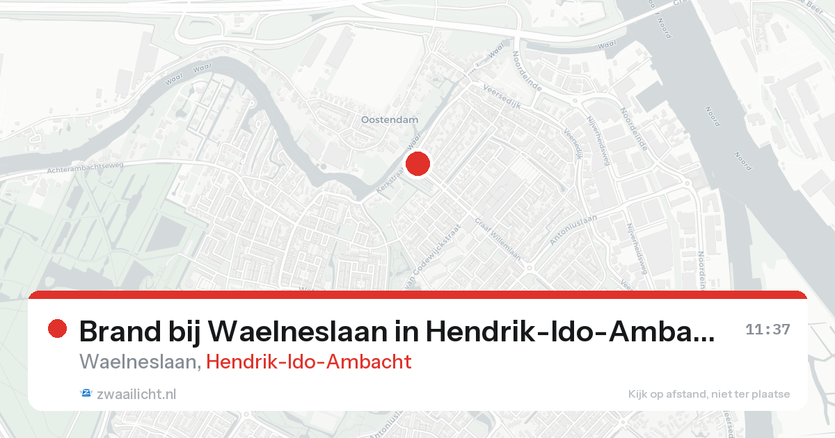 Brand bij Waelneslaan in Hendrik-Ido-Ambacht — 16 aug 2026