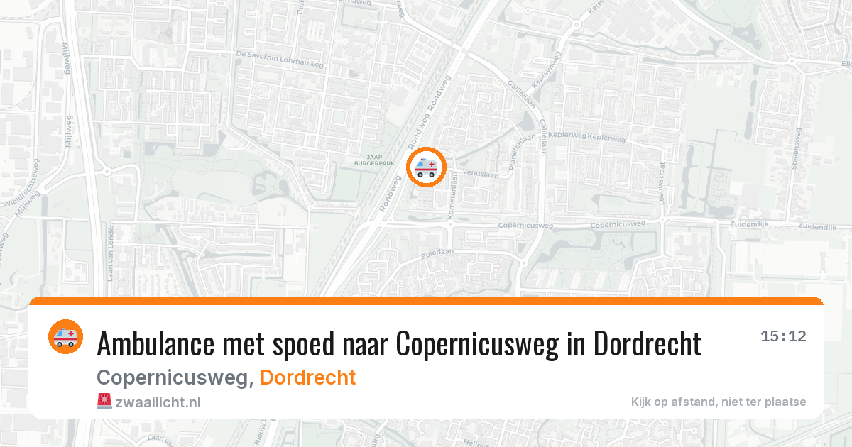 Ambulance met spoed naar Copernicusweg in Dordrecht — 5 aug 2026