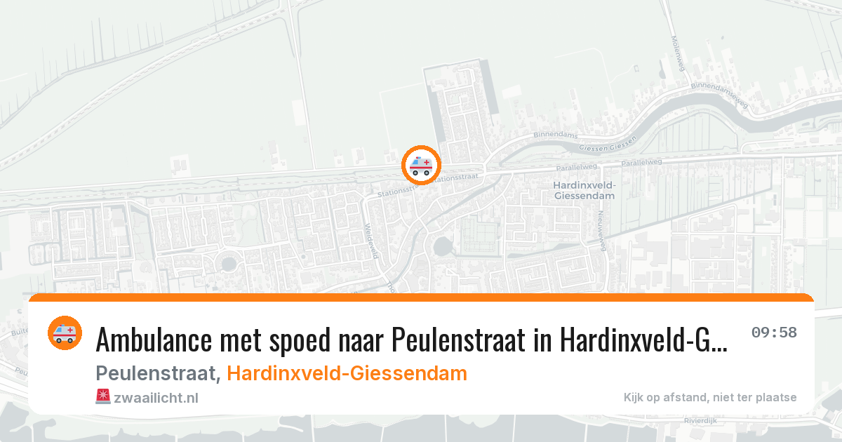 Ambulance met spoed naar Peulenstraat in Hardinxveld-Giessendam — 19 jan 2026