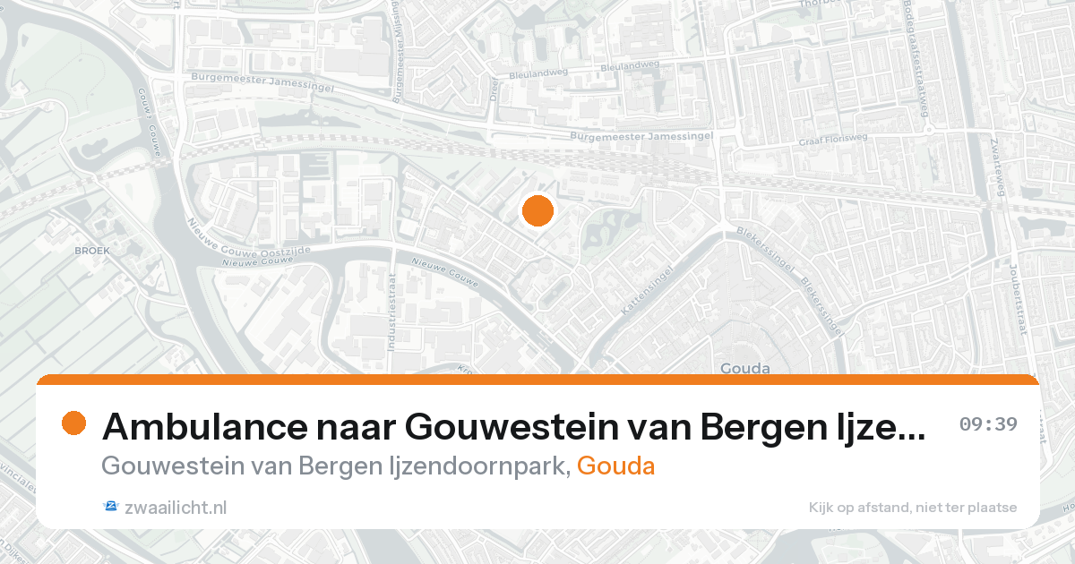 Ambulance naar Gouwestein van Bergen Ijzendoornpark in Gouda — 31 jan 2026