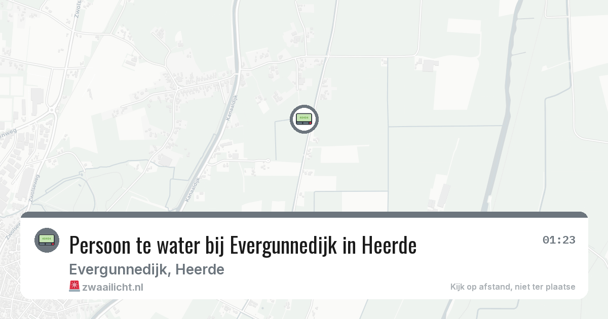 Persoon te water bij Evergunnedijk in Heerde — 3 jul 2026