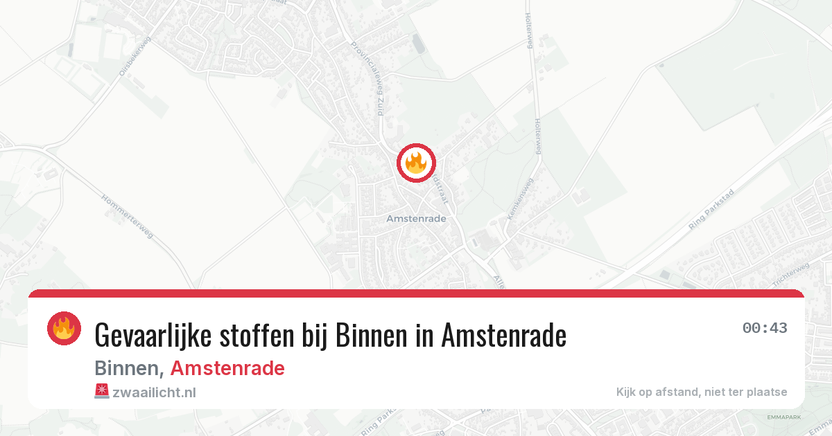 Gevaarlijke stoffen bij Binnen in Amstenrade — 21 mei 2026
