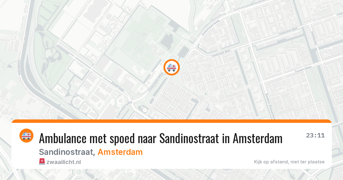 Ambulance met spoed naar Sandinostraat in Amsterdam — 8 apr 2026