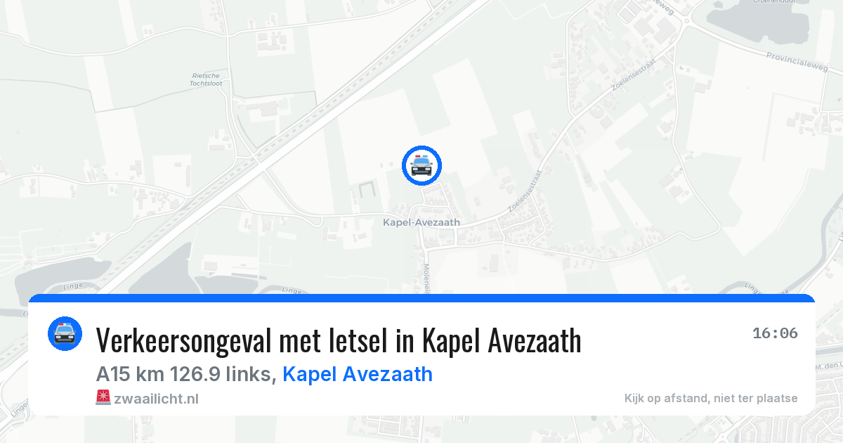 Verkeersongeval met letsel in Kapel Avezaath — 19 jun 2026