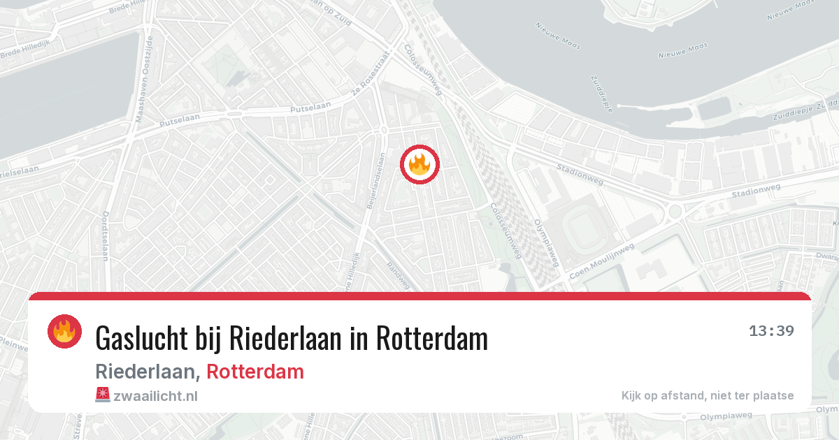 Gaslucht bij Riederlaan in Rotterdam — 9 jul 2026