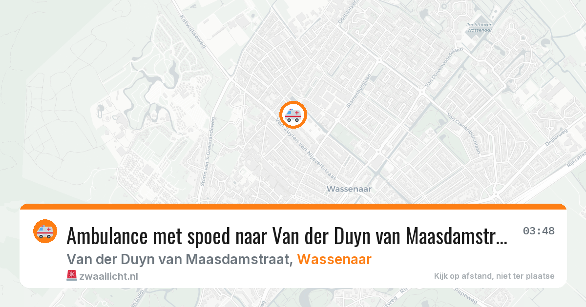 Ambulance met spoed naar Van der Duyn van Maasdamstraat in Wassenaar — 12 jul 2026