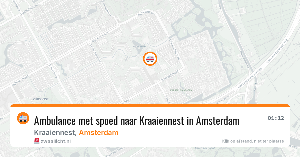 Ambulance met spoed naar Kraaiennest in Amsterdam — 2 aug 2026