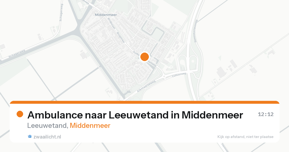 Ambulance naar Leeuwetand in Middenmeer — 16 aug 2026