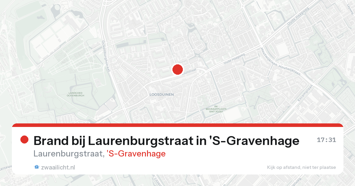 Brand bij Laurenburgstraat in 'S-Gravenhage — 25 aug 2026