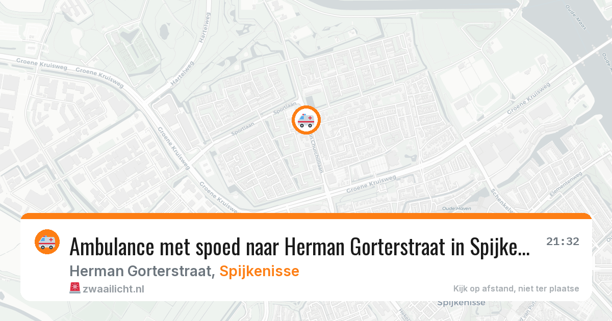 Ambulance met spoed naar Herman Gorterstraat in Spijkenisse — 9 aug 2026