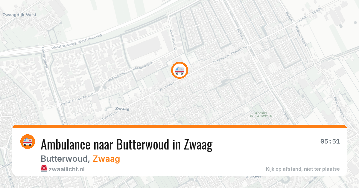 Ambulance naar Butterwoud in Zwaag — 8 aug 2026