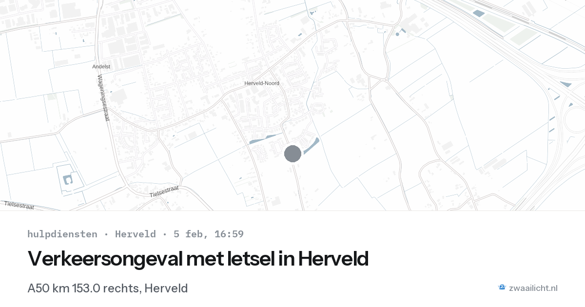 Verkeersongeval met letsel in Herveld — 5 feb 2026