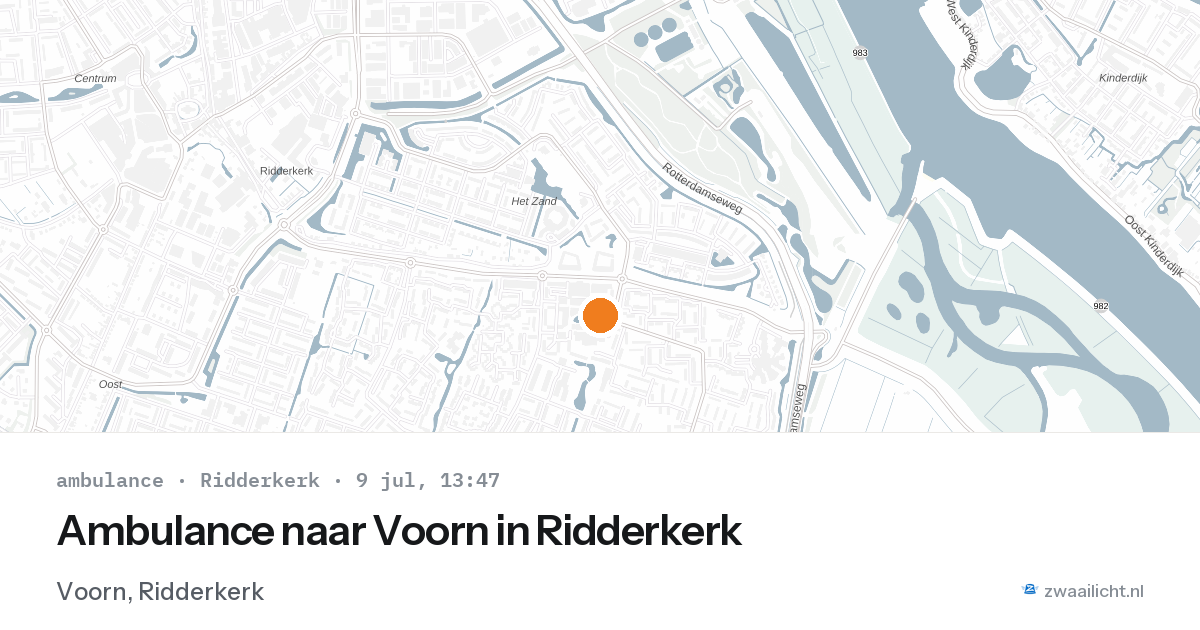 Ambulance naar Voorn in Ridderkerk — 9 jul 2026