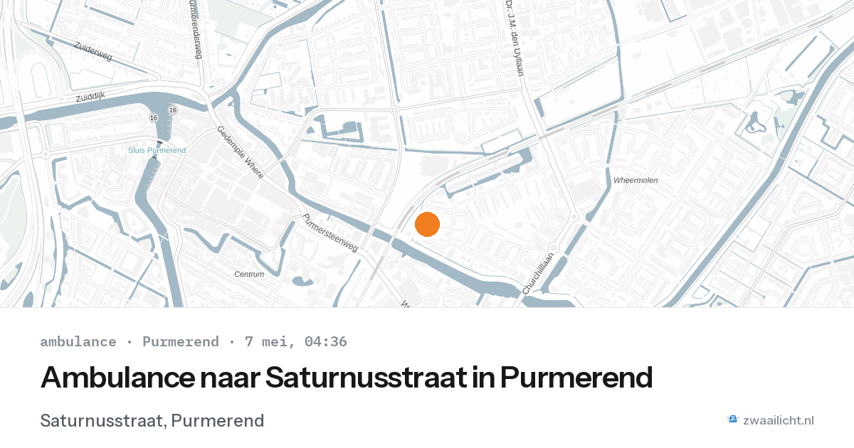 Ambulance naar Saturnusstraat in Purmerend — 7 mei 2026