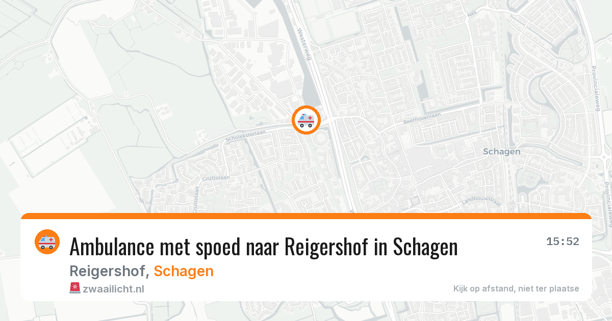 Ambulance met spoed naar Reigershof in Schagen — 13 jun 2026