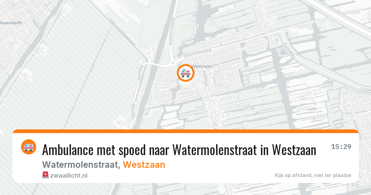 Ambulance met spoed naar Watermolenstraat in Westzaan — 4 aug 2026