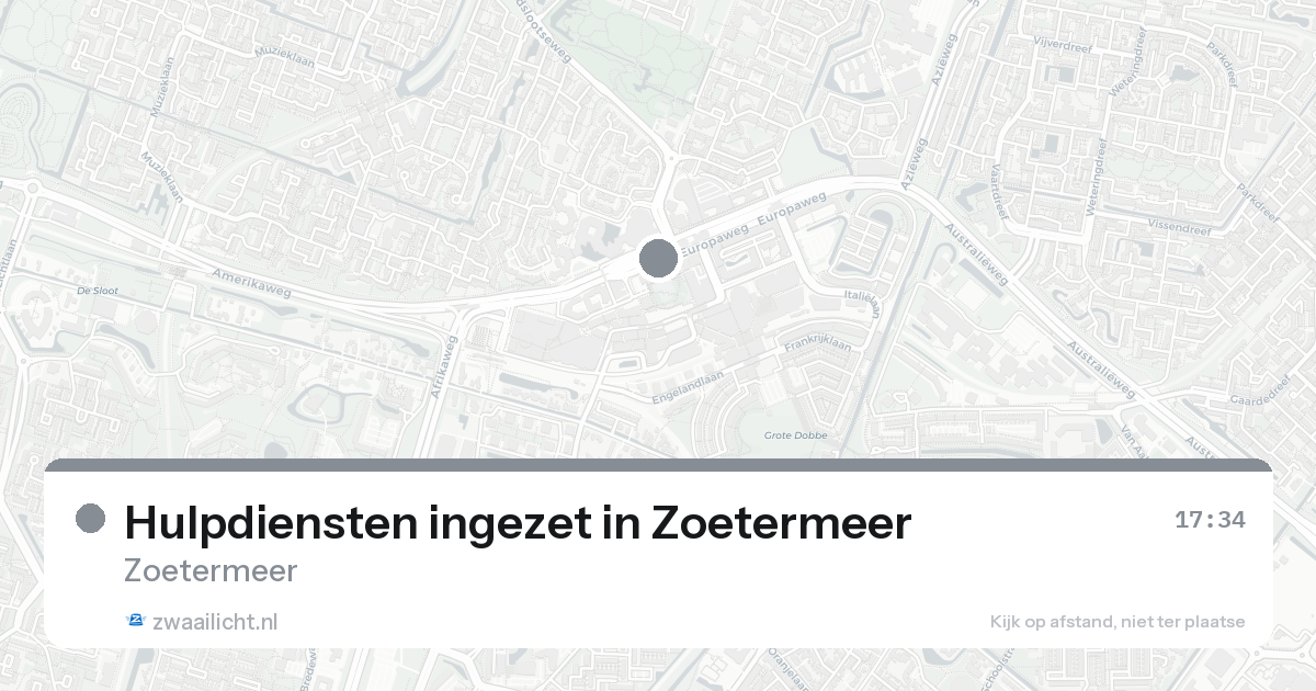 Hulpdiensten ingezet in Zoetermeer — 17 aug 2026 | 🚨 Zwaailicht.nl