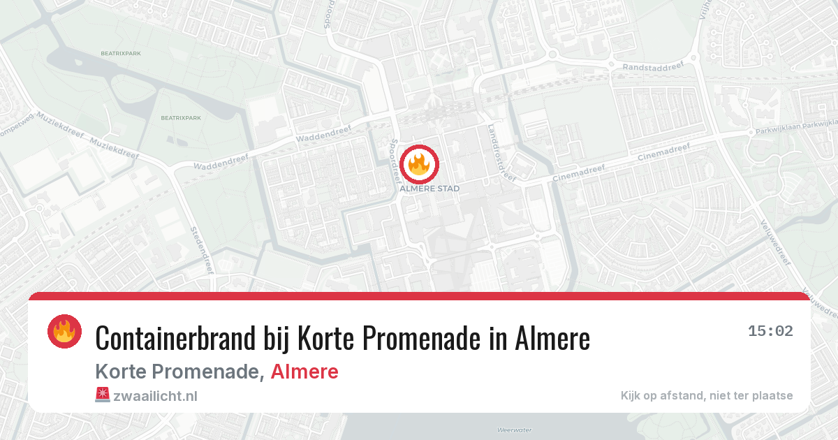 Containerbrand bij Korte Promenade in Almere — 5 jul 2026