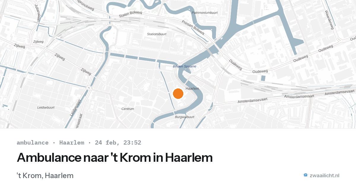 Ambulance naar 't Krom in Haarlem — 24 feb 2026