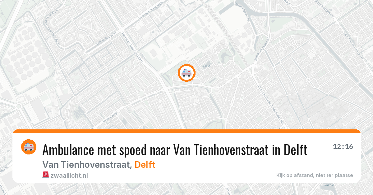 Ambulance met spoed naar Van Tienhovenstraat in Delft — 13 jul 2026
