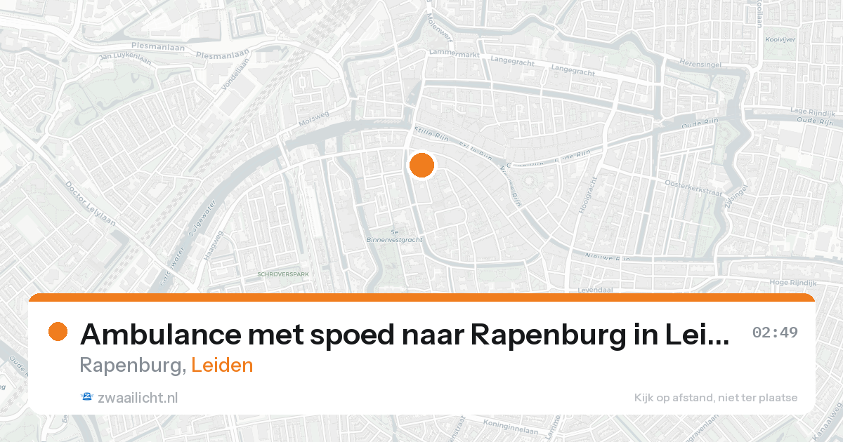 Ambulance met spoed naar Rapenburg in Leiden — 20 aug 2026
