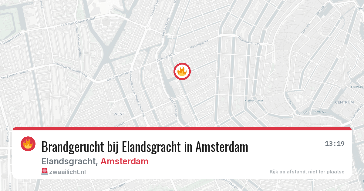 Brandgerucht bij Elandsgracht in Amsterdam — 3 jul 2026