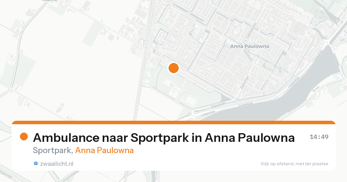 Ambulance naar Sportpark in Anna Paulowna — 25 mei 2026