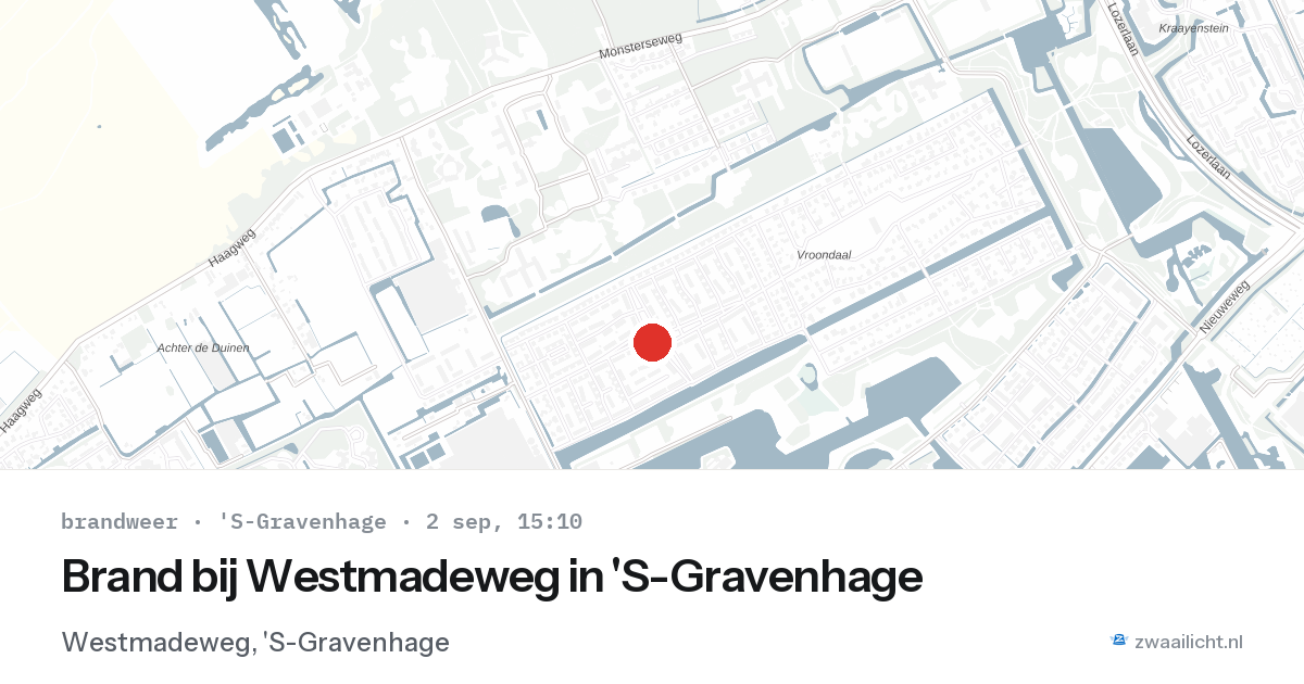 Brand bij Westmadeweg in 'S-Gravenhage — 2 sep 2026