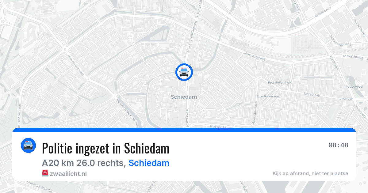 Politie ingezet in Schiedam — 14 jul 2026 | 🚨 Zwaailicht.nl