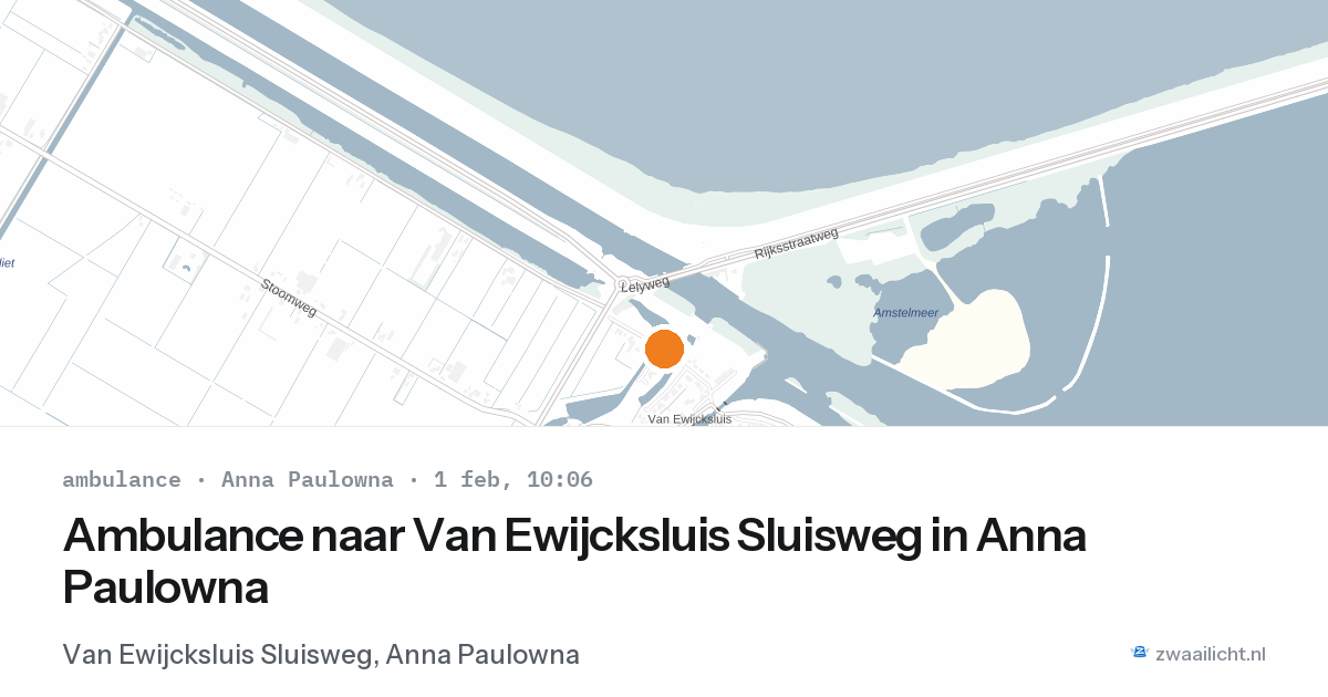 Ambulance naar Van Ewijcksluis Sluisweg in Anna Paulowna — 1 feb 2026