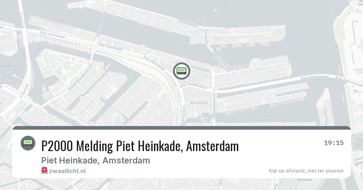 P2000 Melding Piet Heinkade, Amsterdam — 9 mei 2026