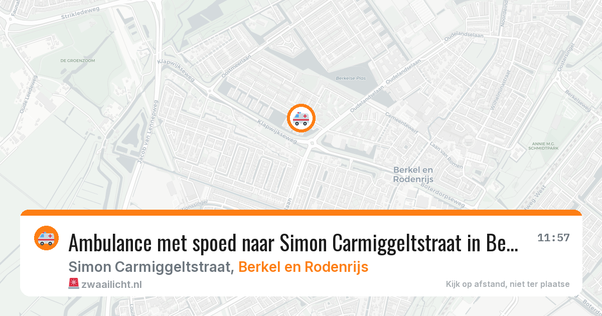 Ambulance met spoed naar Simon Carmiggeltstraat in Berkel en Rodenrijs — 29 jan 2026