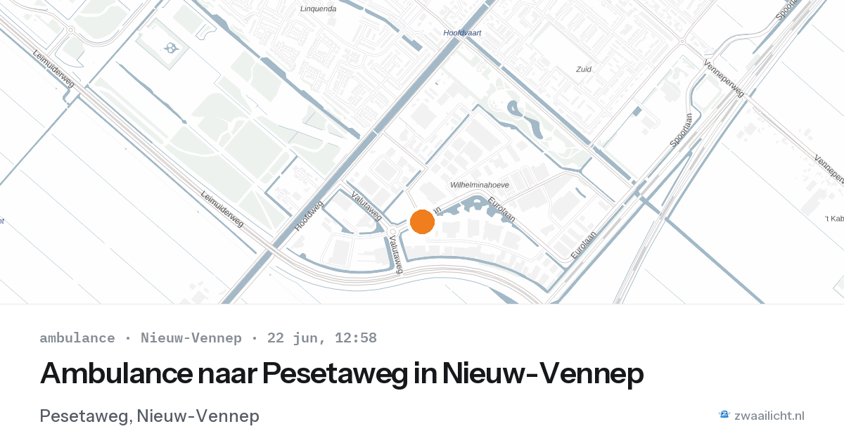 Ambulance naar Pesetaweg in Nieuw-Vennep — 22 jun 2026