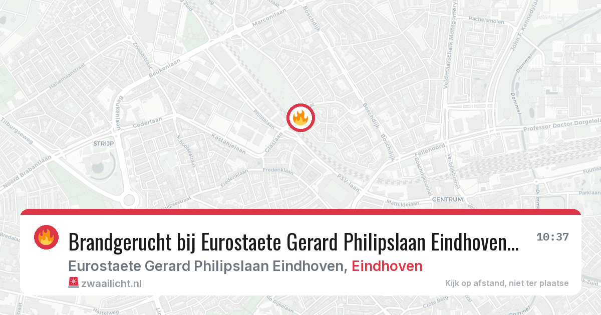 Brandgerucht bij Eurostaete Gerard Philipslaan Eindhoven in Eindhoven — 25 feb 2026