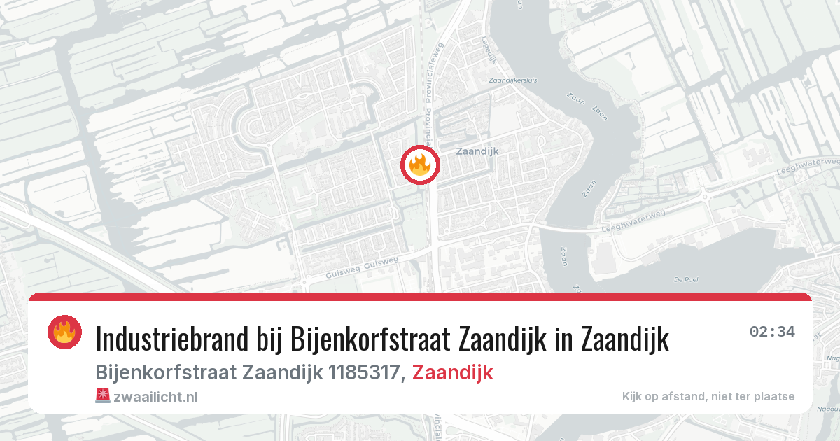 Industriebrand bij Bijenkorfstraat Zaandijk in Zaandijk — 9 mei 2026