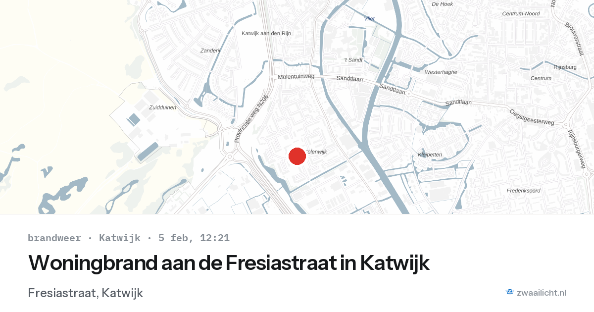 Woningbrand aan de Fresiastraat in Katwijk — 5 feb 2026