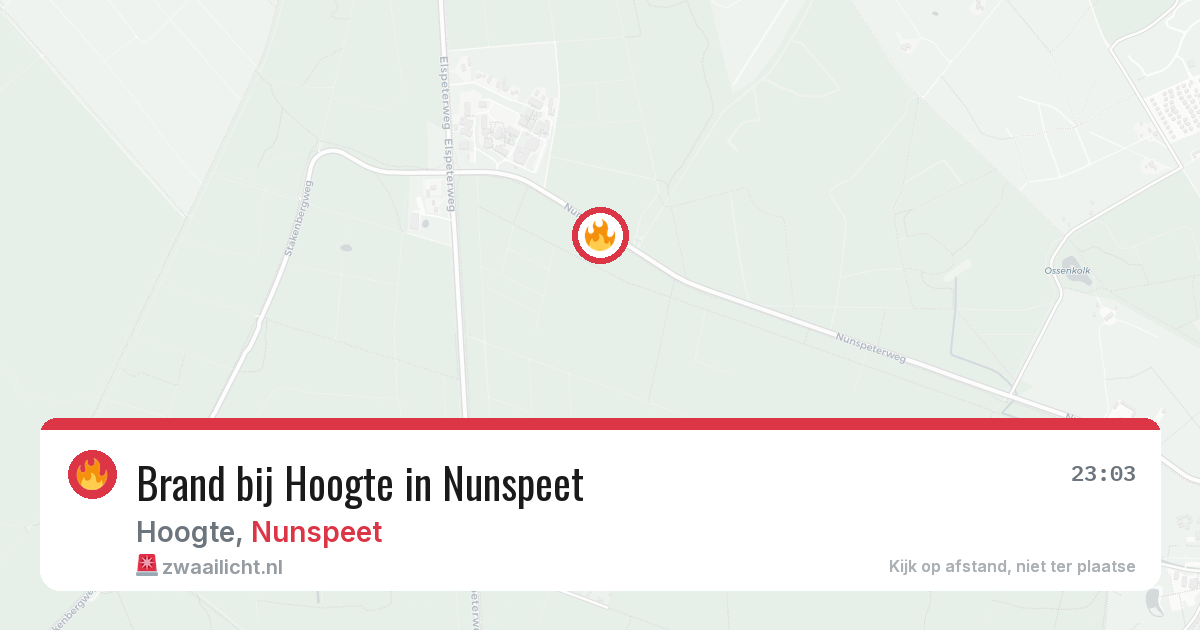 Brand bij Hoogte in Nunspeet — 27 jun 2026