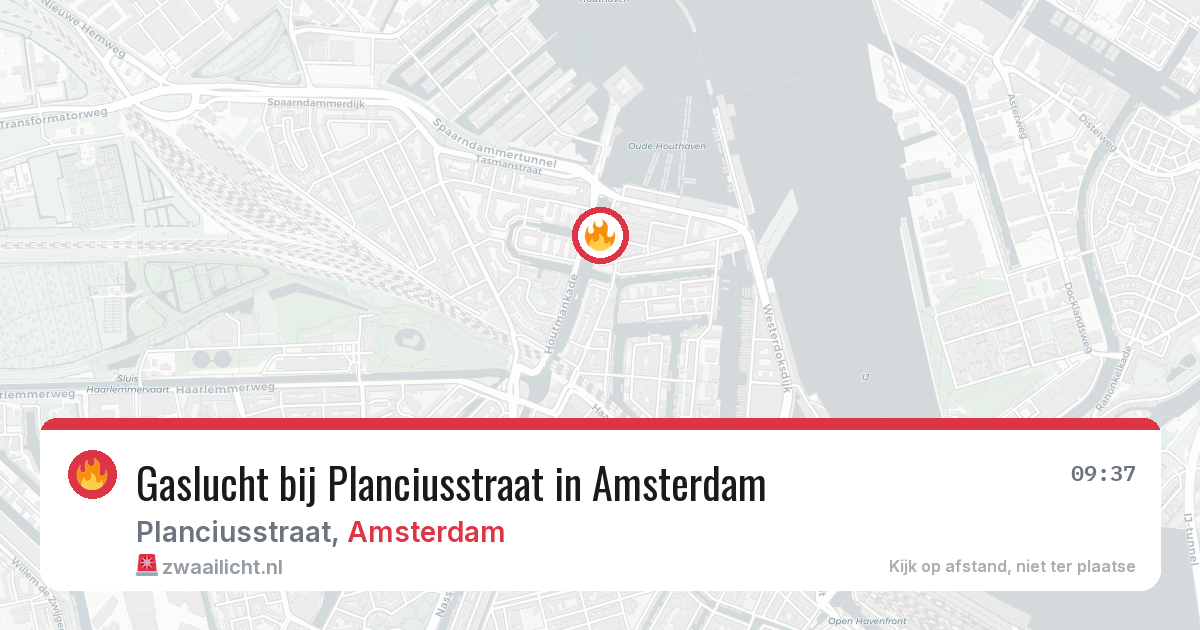 Gaslucht bij Planciusstraat in Amsterdam — 1 jun 2026