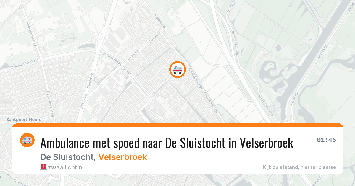 Ambulance met spoed naar De Sluistocht in Velserbroek — 7 jun 2026