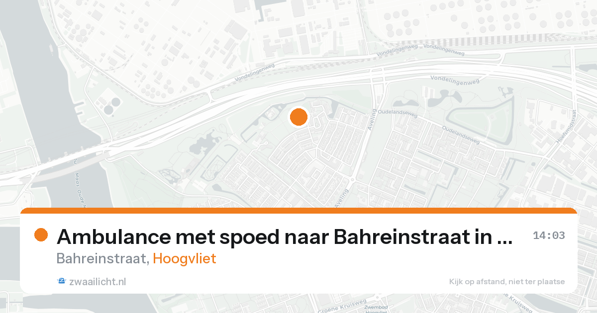 Ambulance met spoed naar Bahreinstraat in Hoogvliet — 15 aug 2026