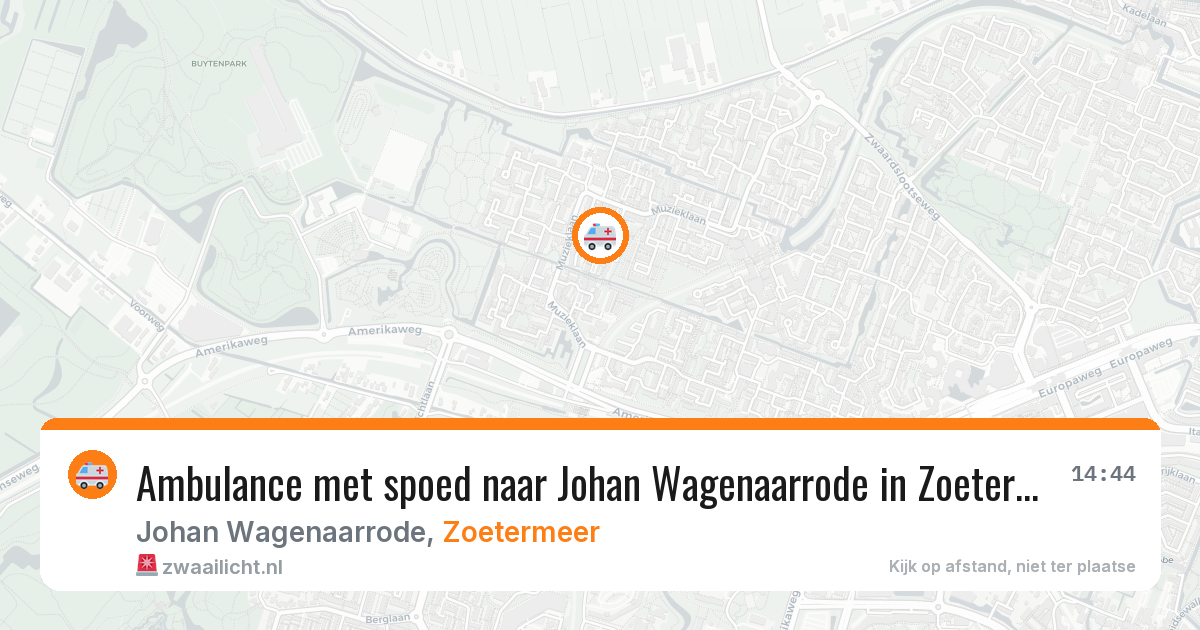 Ambulance met spoed naar Johan Wagenaarrode in Zoetermeer — 31 jul 2026